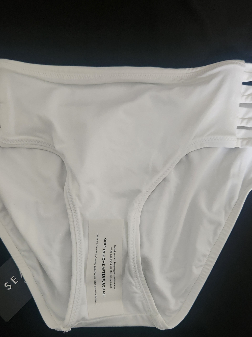 Seafolly White Strappy Side Bikini Bottom Size US 8, Waist Size 28 Inch. NEW - Picture 8 of 10
